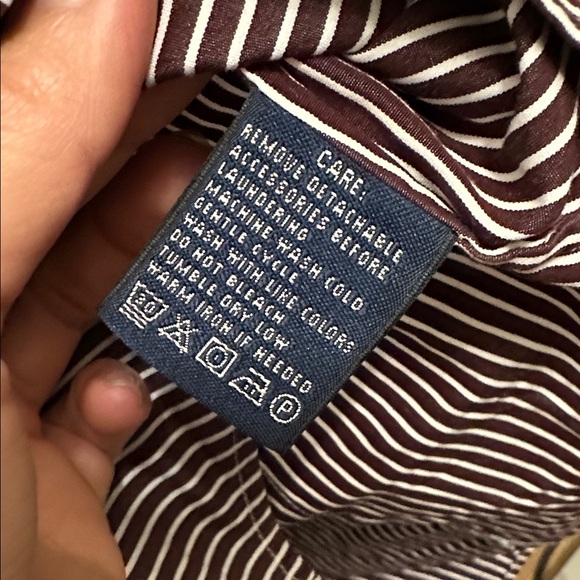 Ralph Lauren Maroon and White Striped Shirt - Picture 9 of 12